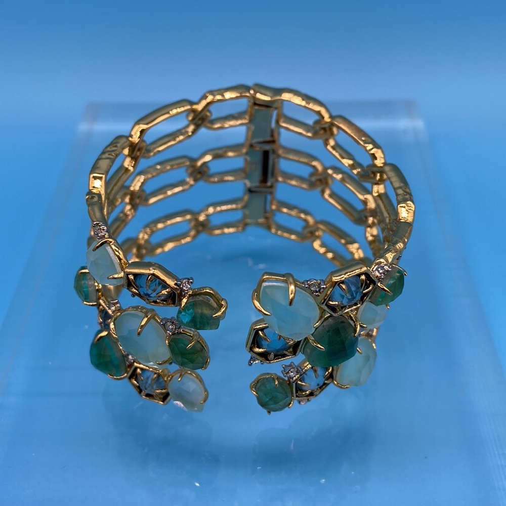 Mosaic Bypass Hinged Bracelet - Picture 2 of 6